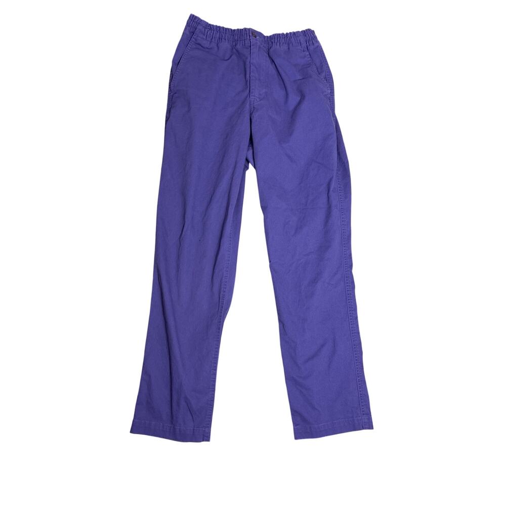 Polo Ralph Lauren Indigo Blue Pants Pink Pony Elastic Waist Small Preppy - Picture 2 of 7